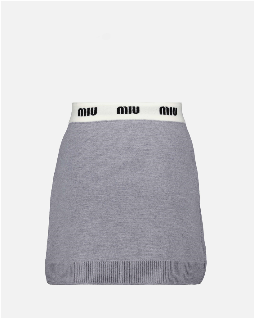 Jupes Mini-jupe en laine Miu Miu Gris Femme