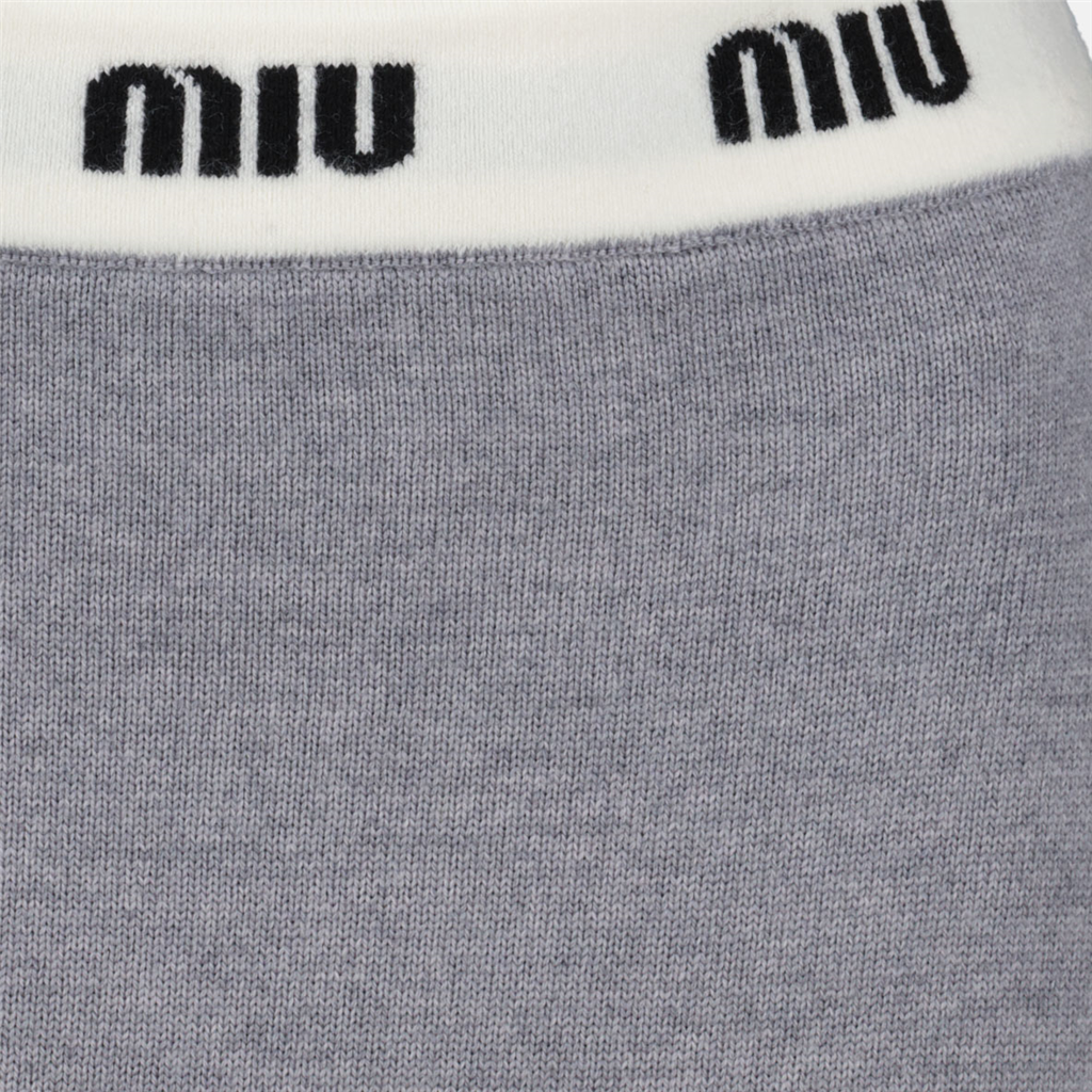 Jupes Mini-jupe en laine Miu Miu Gris Femme