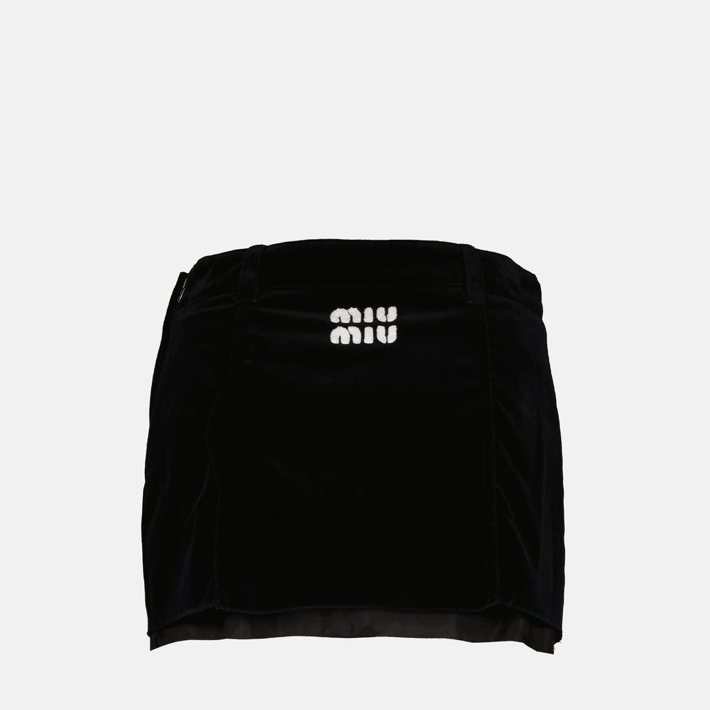 Jupes Mini-jupe en velours Miu Miu Noir Femme