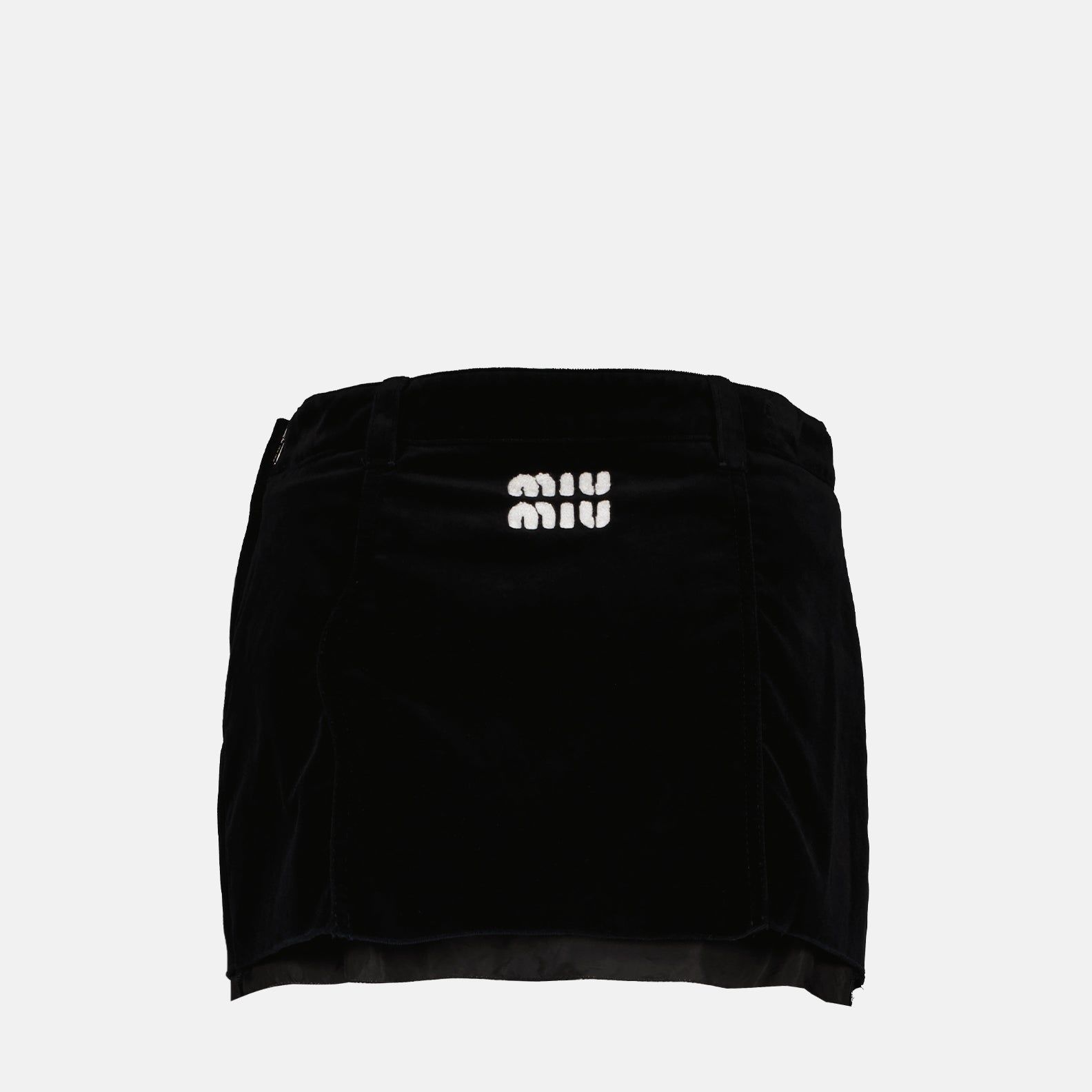 Jupes Mini-jupe en velours Miu Miu Noir Femme