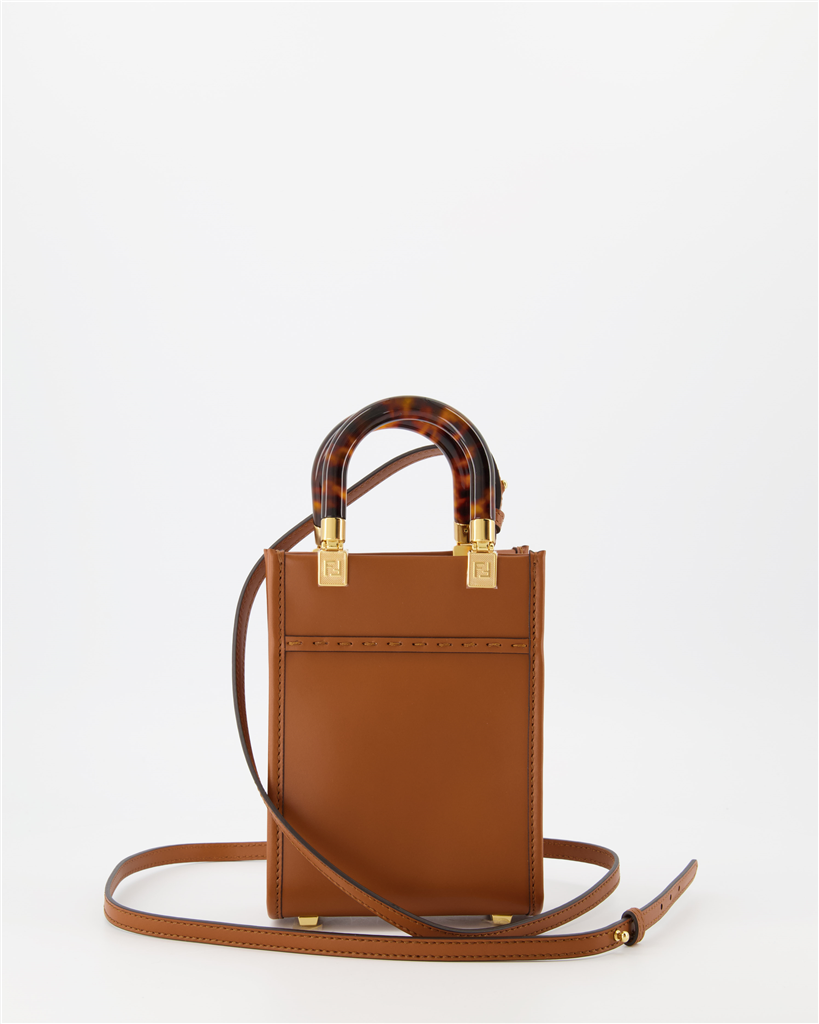 Sacs à main et épaule Mini sac Shopping Sunshine Fendi Marron Femme