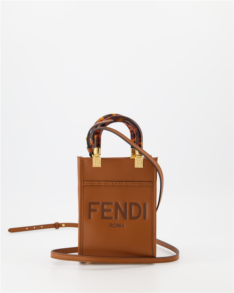 Sacs à main et épaule Mini sac Shopping Sunshine Fendi Marron Femme