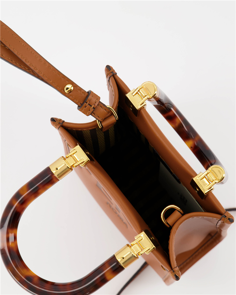 Sacs à main et épaule Mini sac Shopping Sunshine Fendi Marron Femme