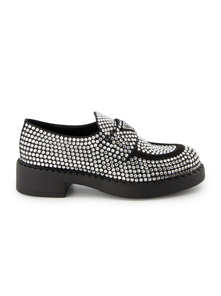 Mocassins Mocassins à cristaux Prada Argenté Femme