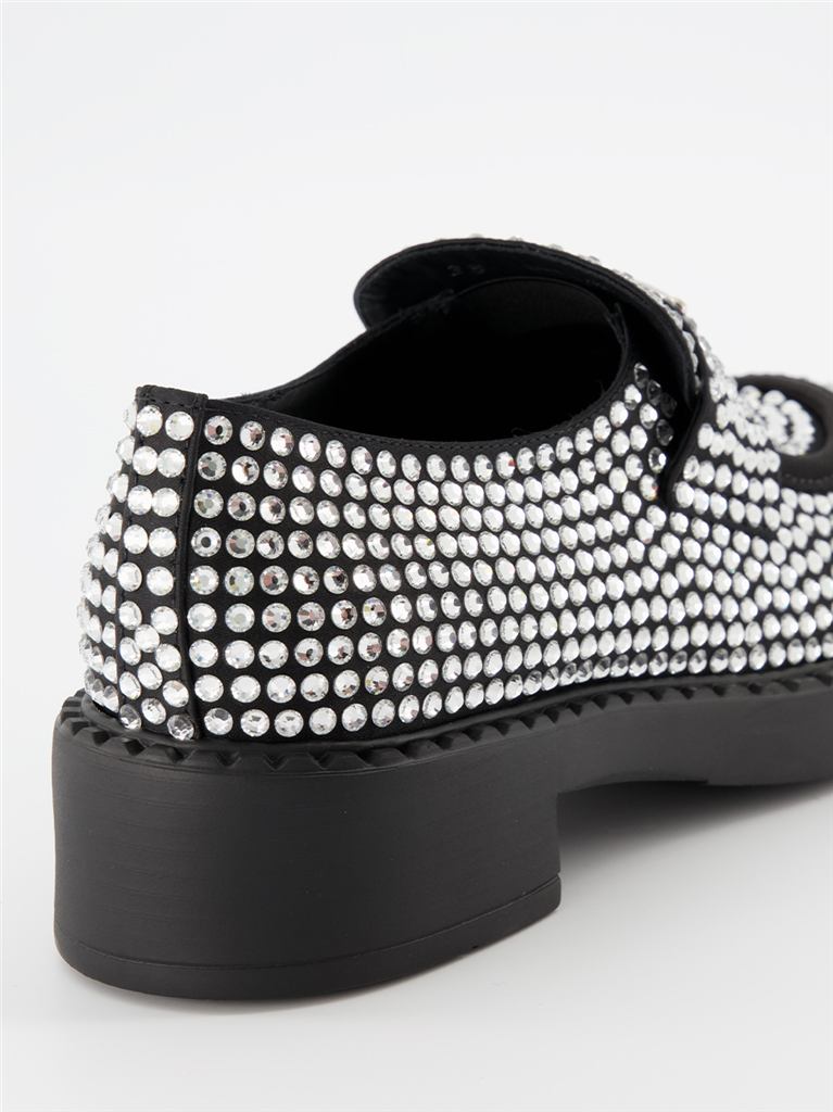 Mocassins Mocassins à cristaux Prada Argenté Femme