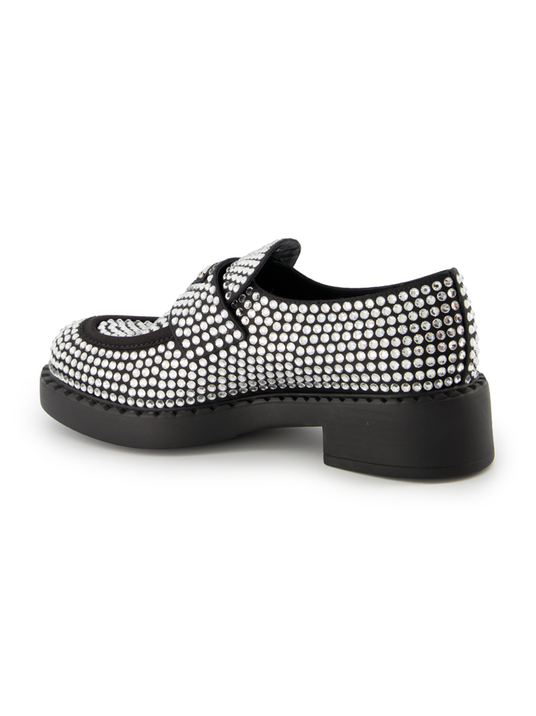 Mocassins Mocassins à cristaux Prada Argenté Femme