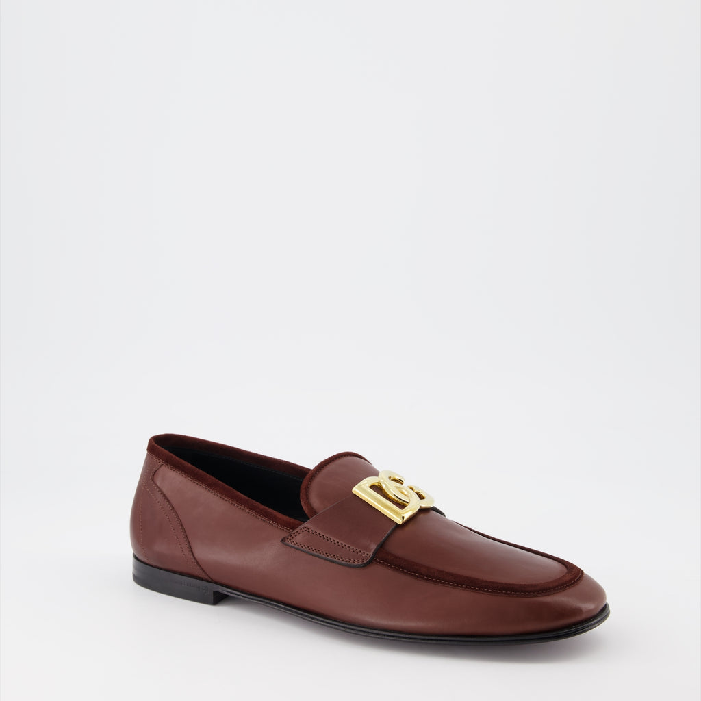Mocassins Mocassins DG en cuir Dolce & Gabbana Marron Homme