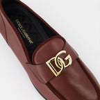 Mocassins Mocassins DG en cuir Dolce & Gabbana Marron Homme