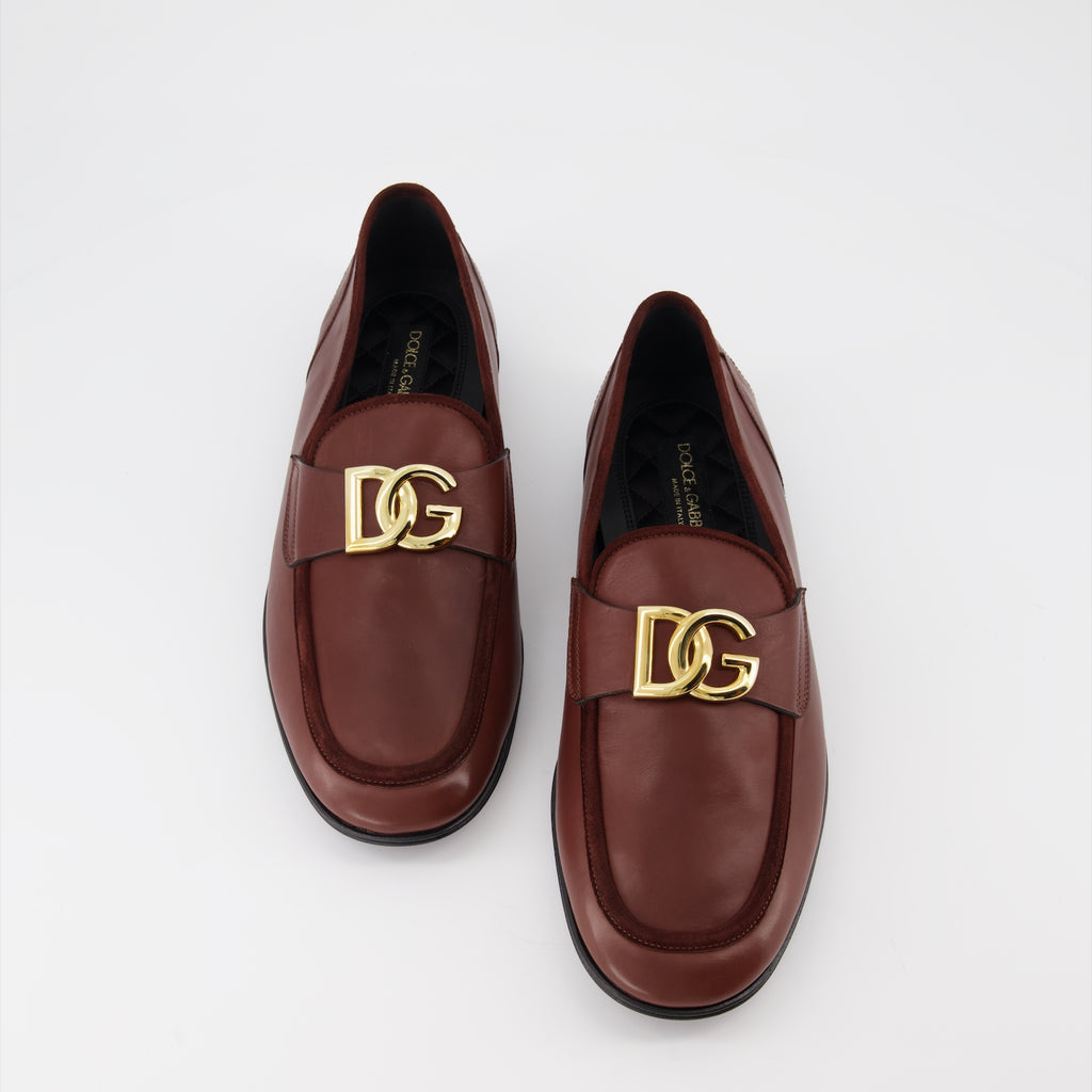 Mocassins Mocassins DG en cuir Dolce & Gabbana Marron Homme