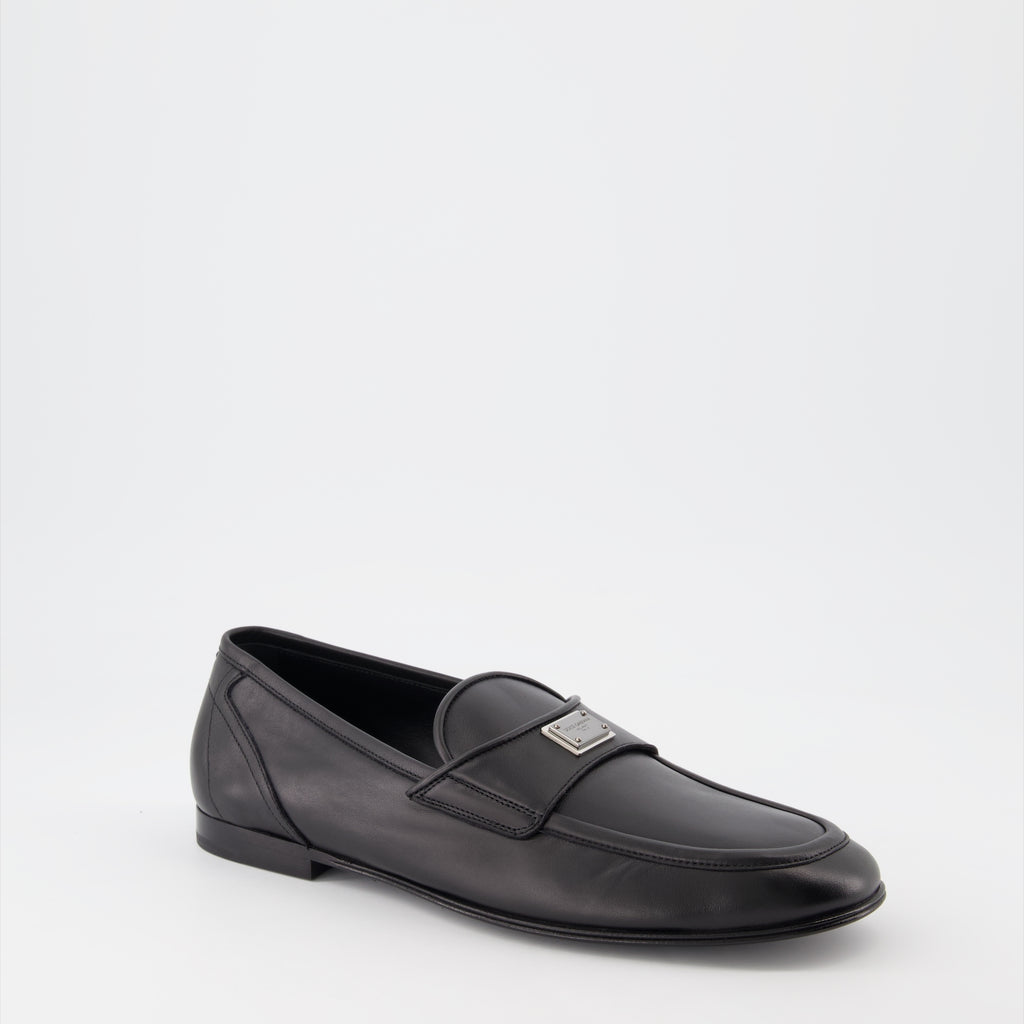 Mocassins Mocassins DG en cuir Dolce & Gabbana Noir Homme