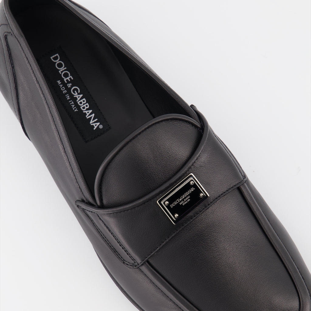 Mocassins Mocassins DG en cuir Dolce & Gabbana Noir Homme