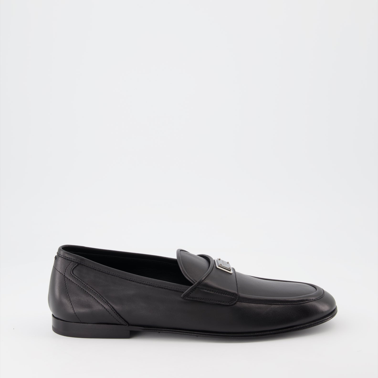 Mocassins Mocassins DG en cuir Dolce & Gabbana Noir Homme