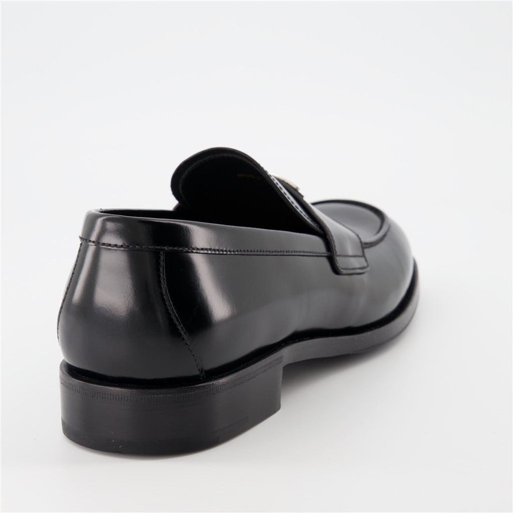 Mocassins Mocassins à logo triangle Prada Noir Homme
