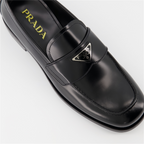 Mocassins Mocassins à logo triangle Prada Noir Homme