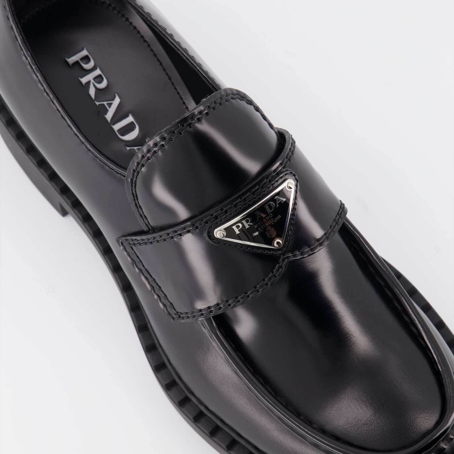 Mocassins Mocassins en cuir Prada Noir Homme