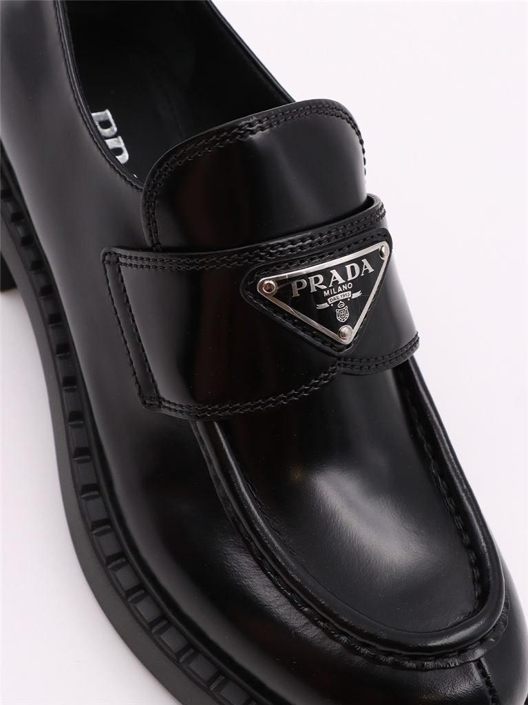 Mocassins Mocassins en cuir Prada Noir Femme