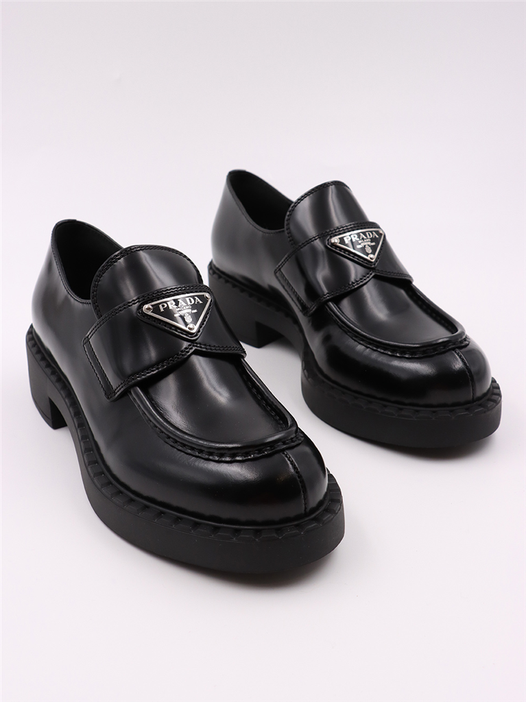 Mocassins Mocassins en cuir Prada Noir Femme