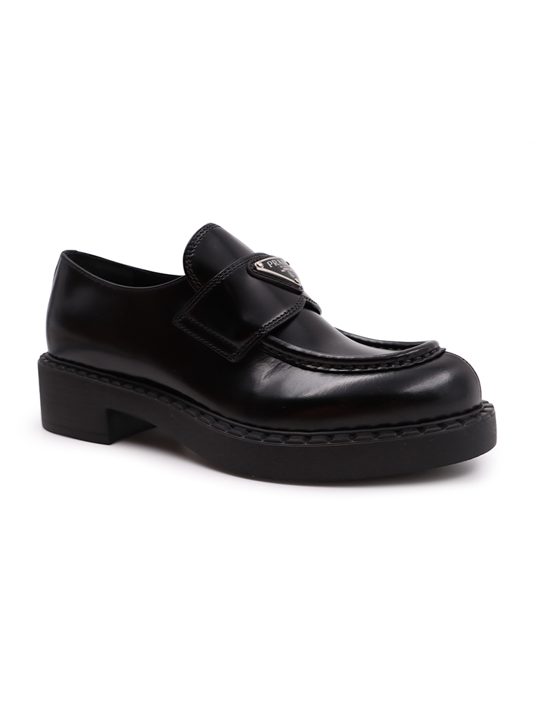 Mocassins Mocassins en cuir Prada Noir Femme