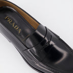 Loafer Leder Mokassins Prada Schwarz Homme
