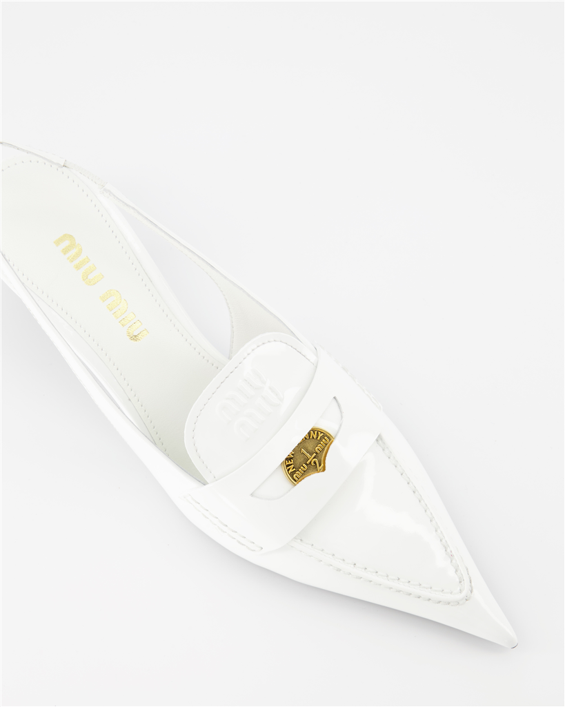Sacs à main et épaule Mocassins Penny à talon Miu Miu Blanc Femme