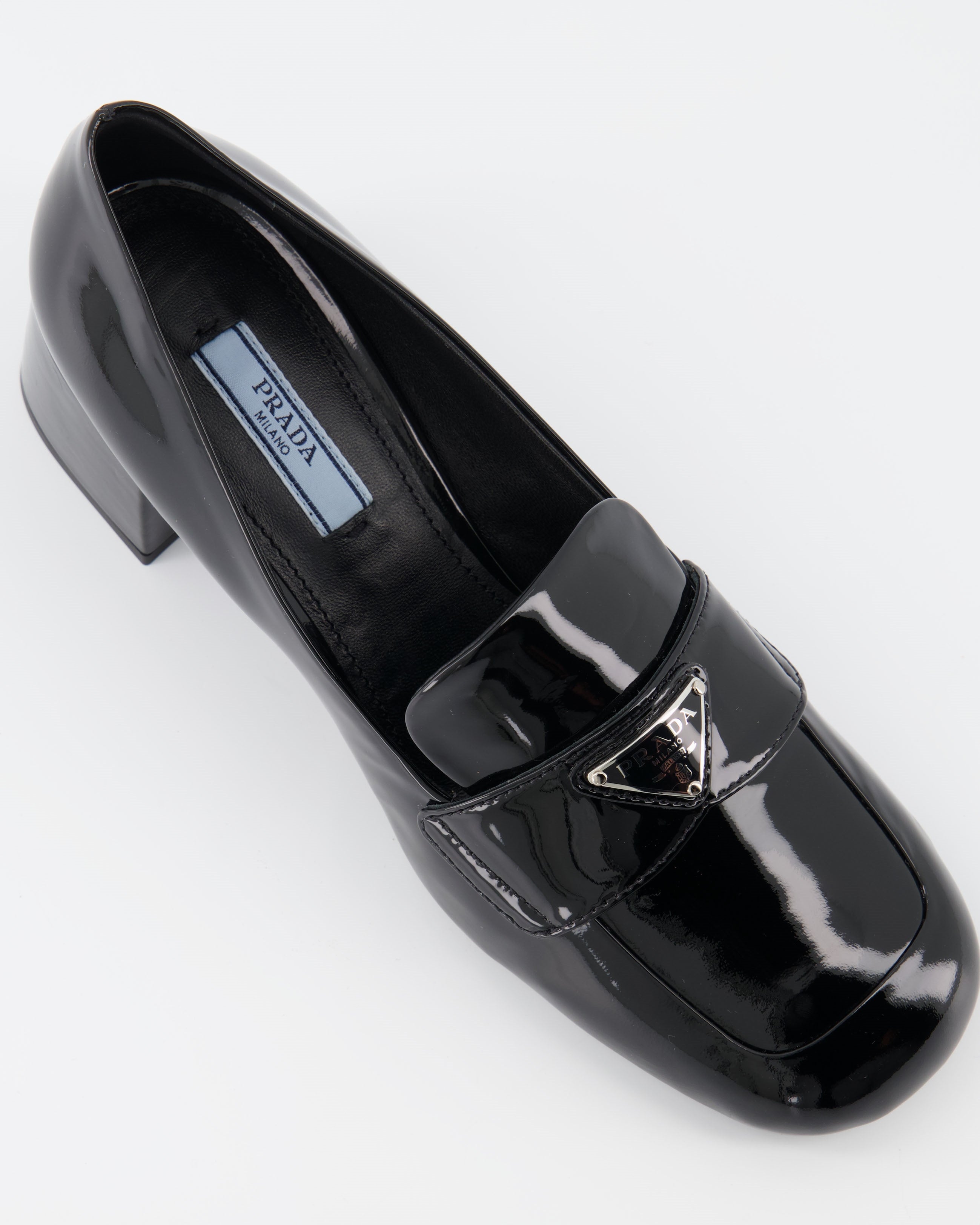 Mocassins Mocassins vernis Prada Noir Femme