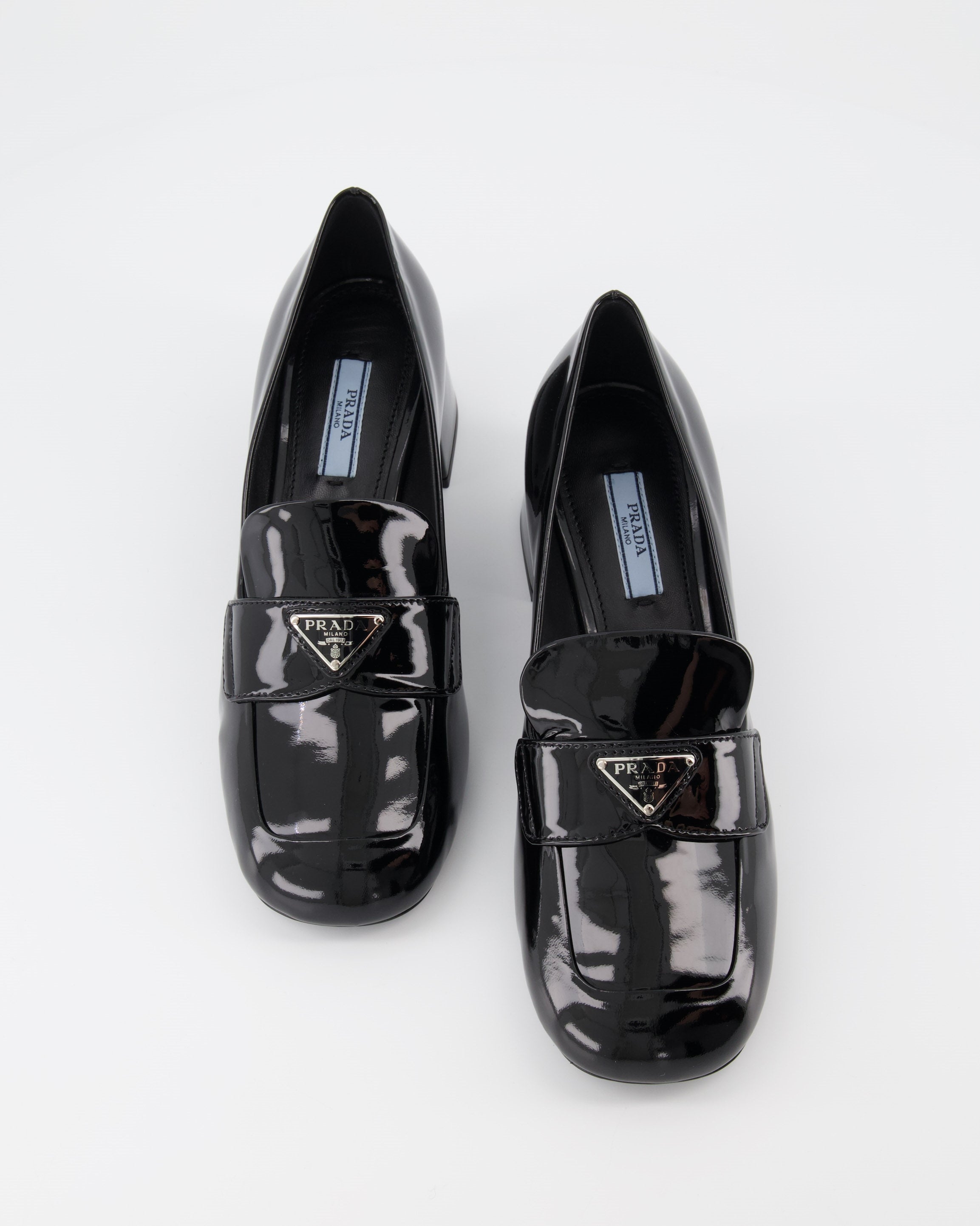Mocassins Mocassins vernis Prada Noir Femme