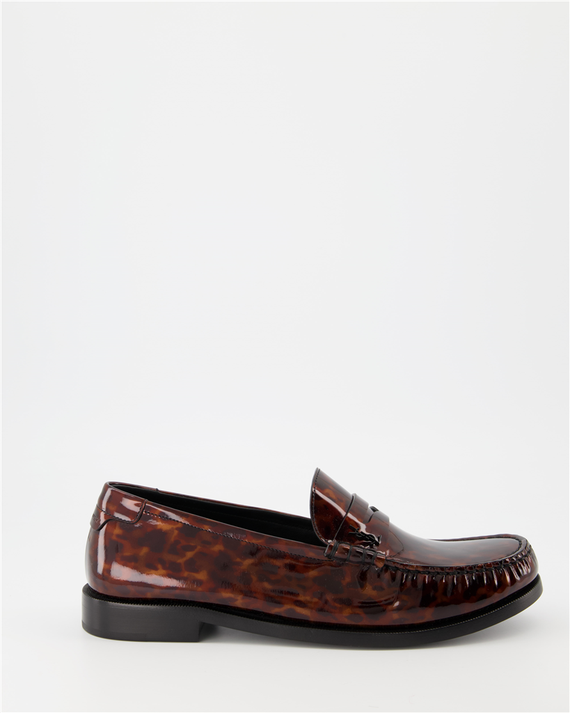 Mocassins Mocassins imprimé écaille Saint Laurent Marron Homme