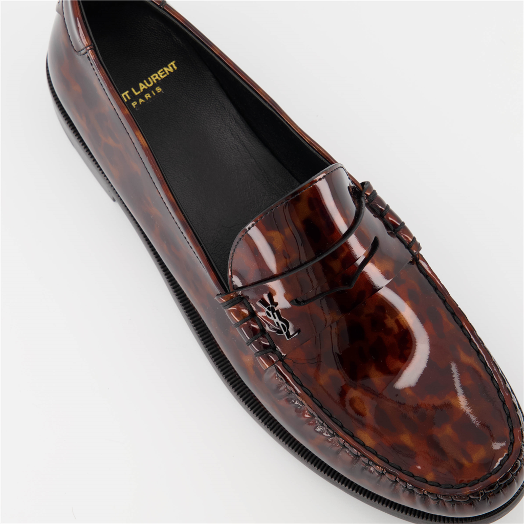 Mocassins Mocassins imprimé écaille Saint Laurent Marron Homme
