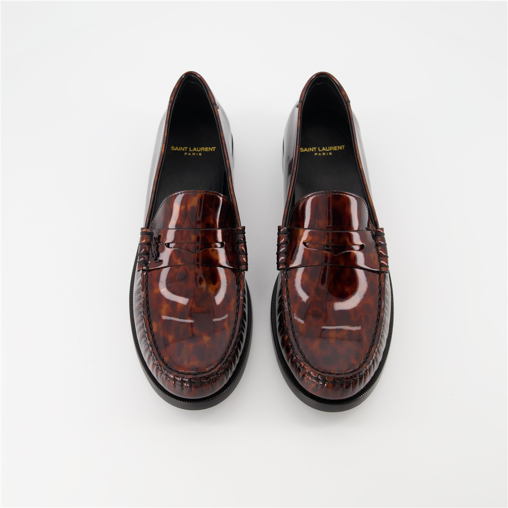 Mocassins Mocassins imprimé écaille Saint Laurent Marron Homme