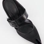 Mules à boucle Punk à bride noirs