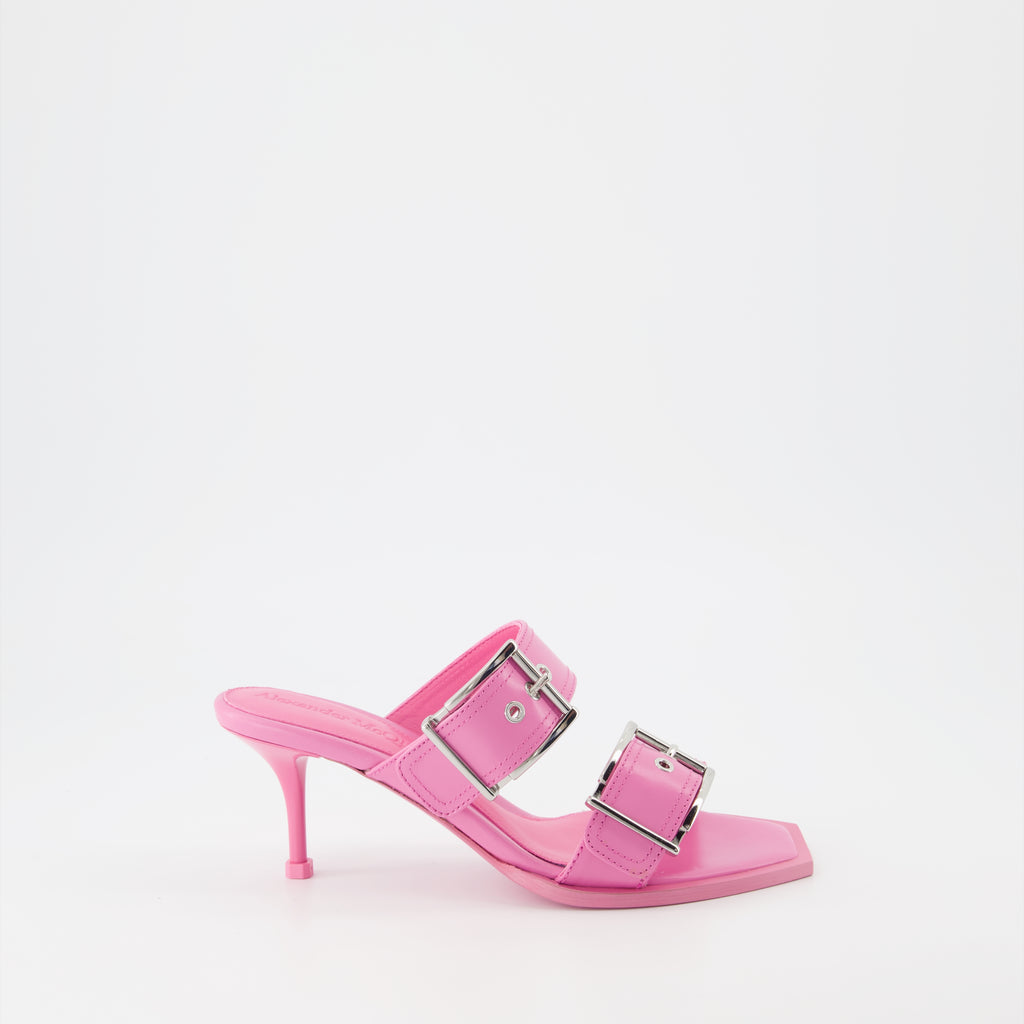 Mules à double brides rose
