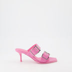 Mules à double brides rose
