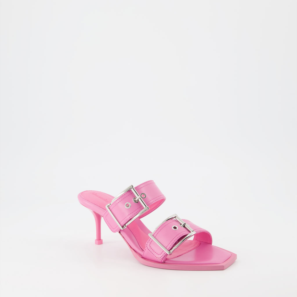 Mules à double brides rose
