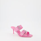Mules à double brides rose