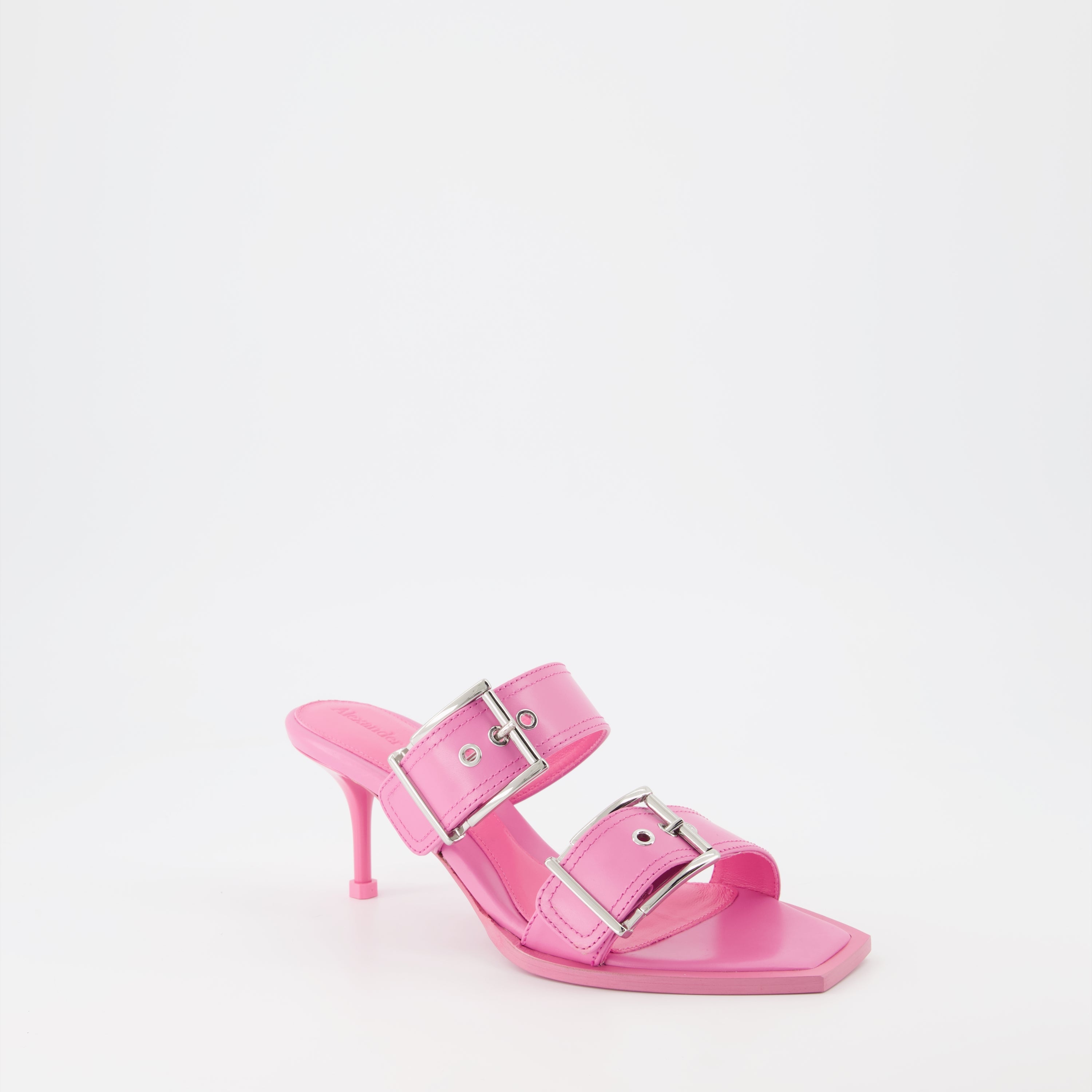 Mules à double brides rose