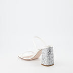 Chaussures ouvertes Mules à paillettes Miu Miu Blanc Femme