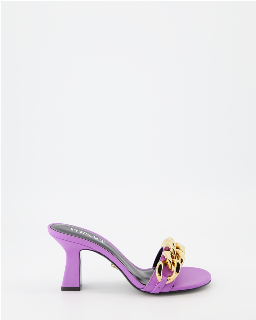 Zapatos abiertos Mules de Cadena Versace Morado Mujeres