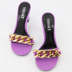 Zapatos abiertos Mules de Cadena Versace Morado Mujeres