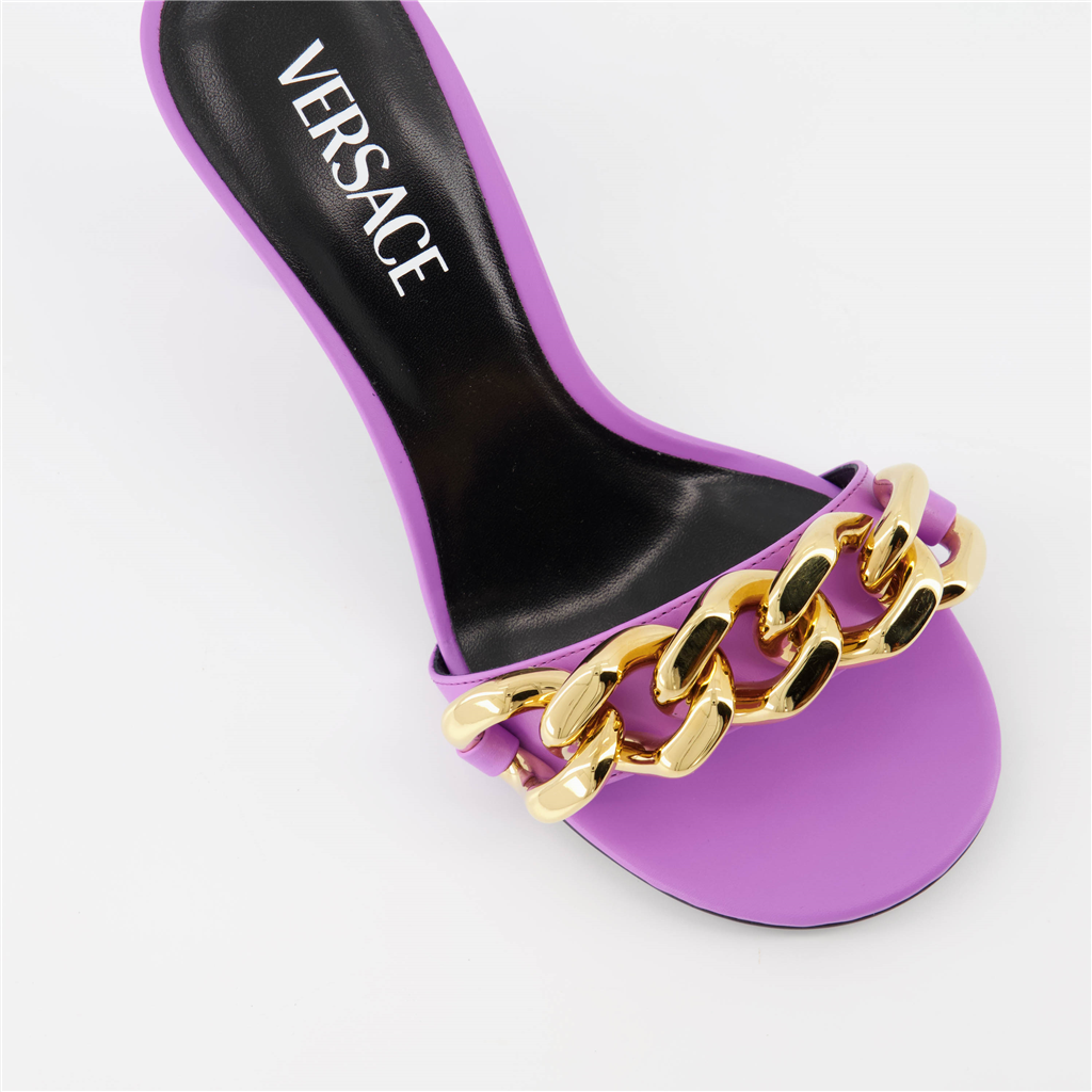 Chaussures ouvertes Mules Chain Versace Violet Femme