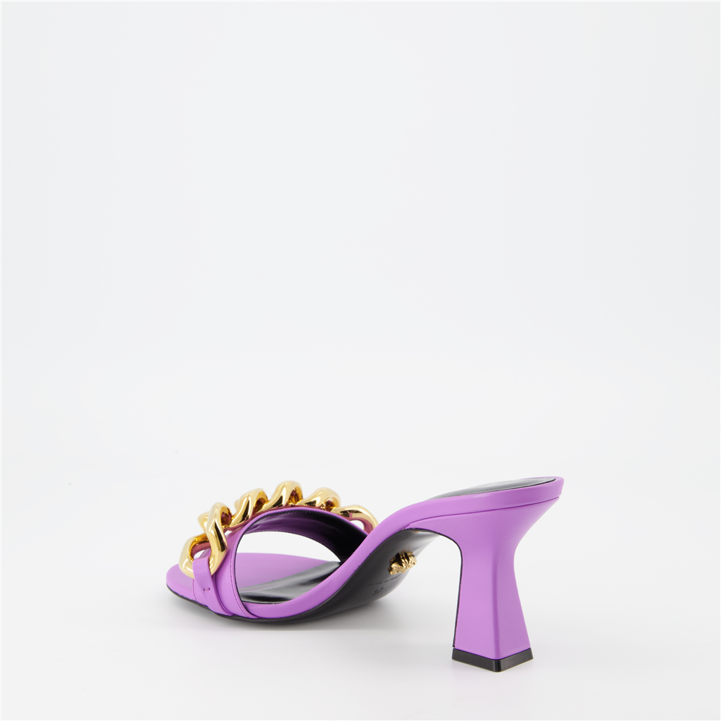Zapatos abiertos Mules de Cadena Versace Morado Mujeres