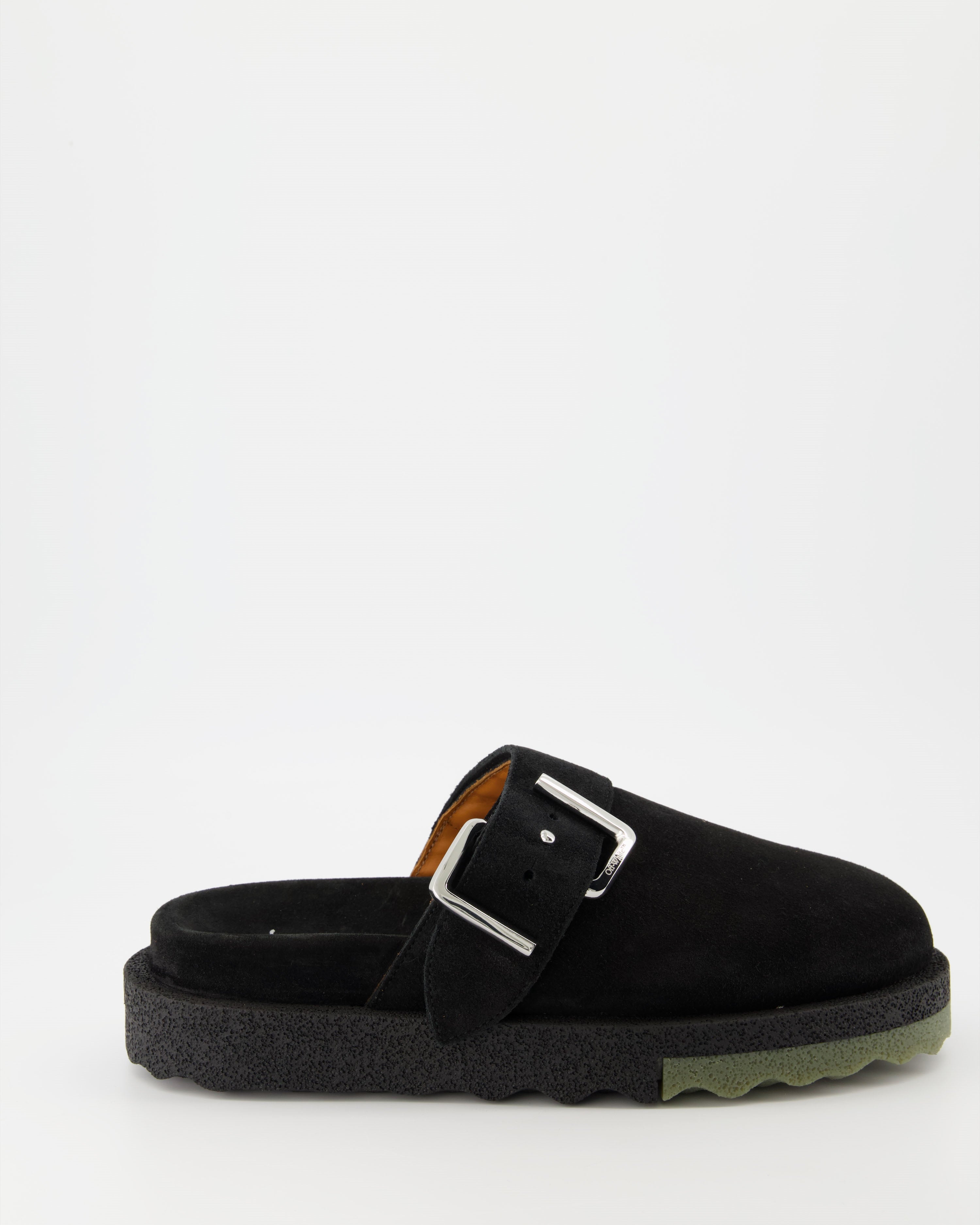 Zapatos abiertos Mules en daim Off-White Negro Homme