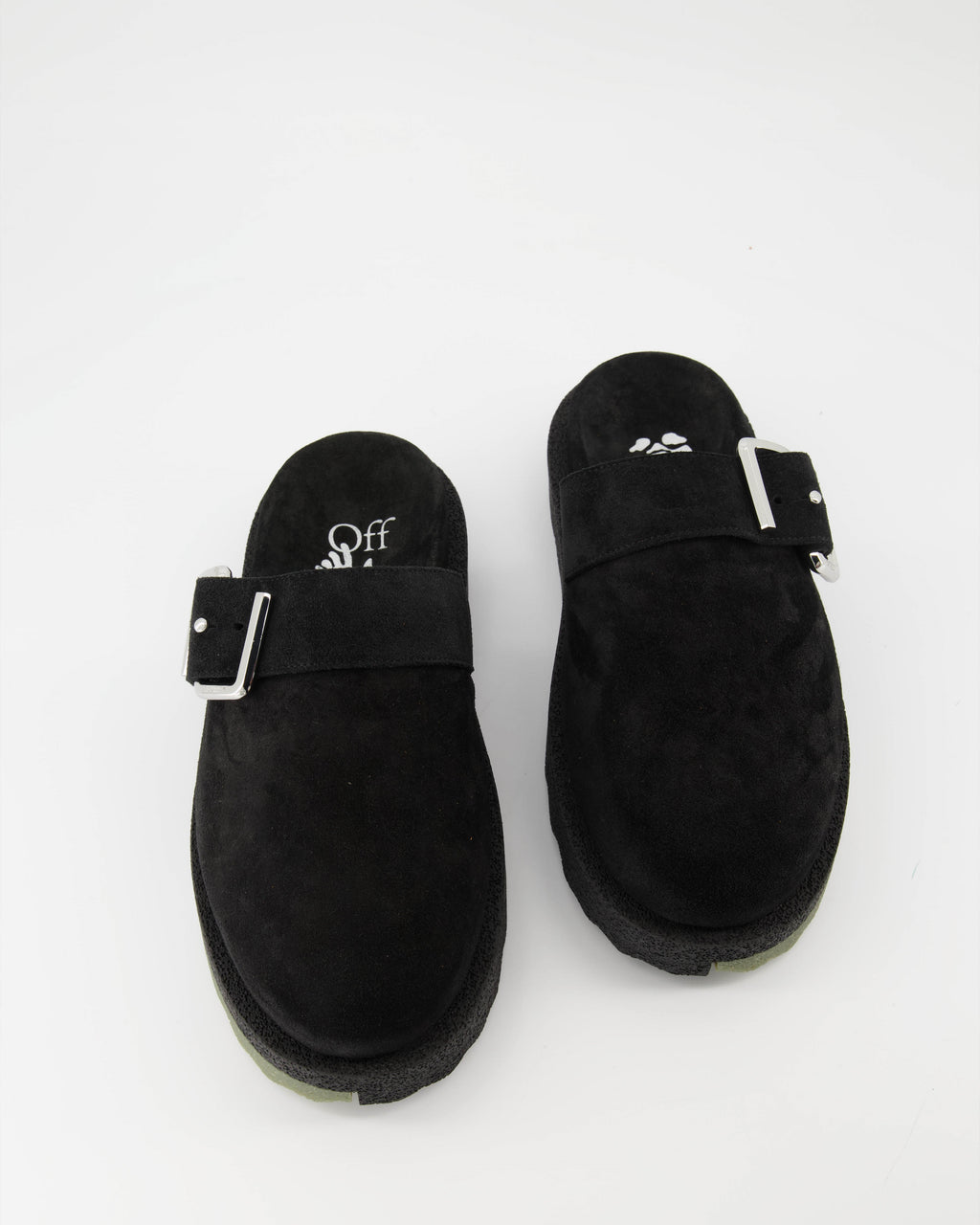 오픈 슈즈 Mules en daim Off-White 검은색 Homme