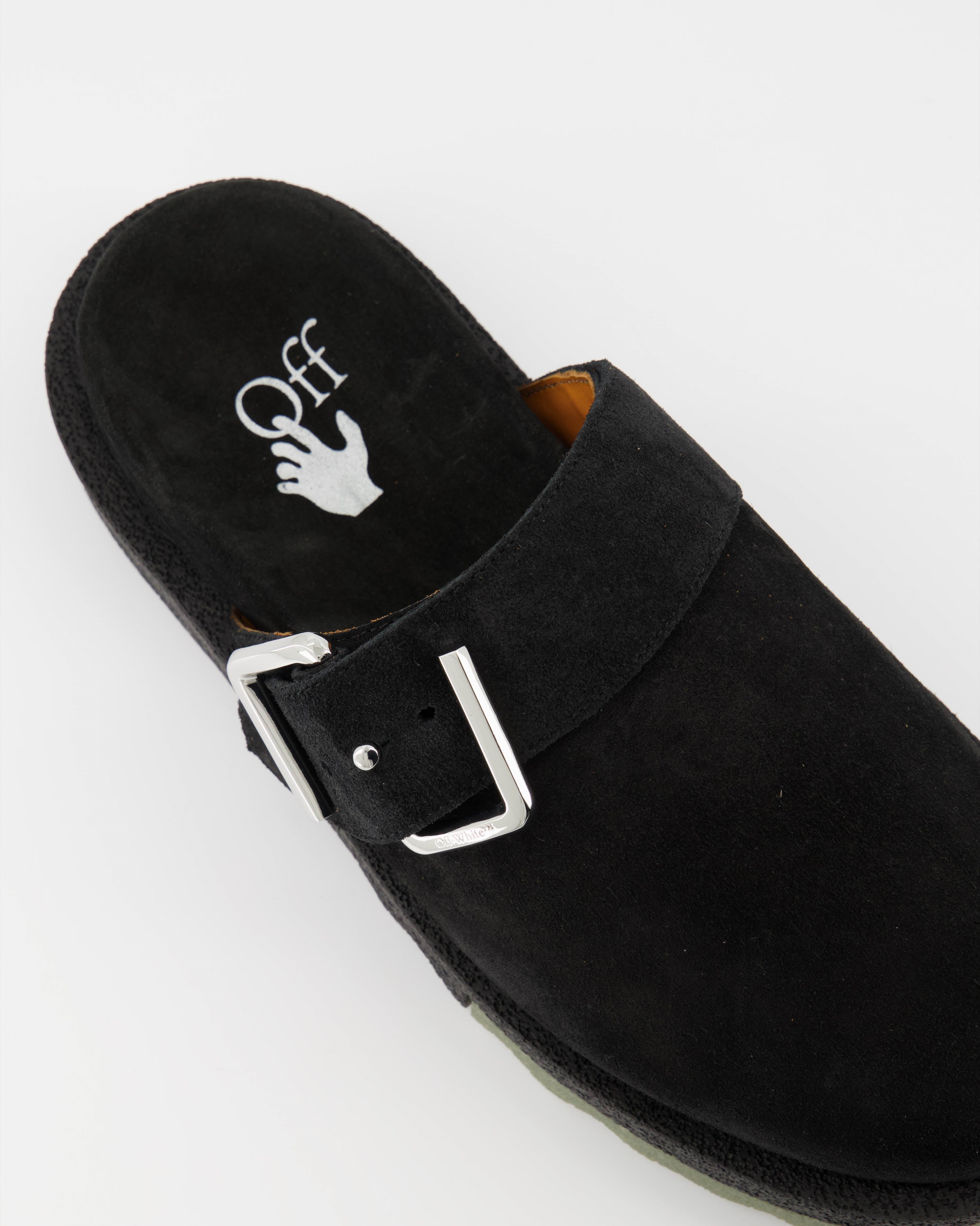 Zapatos abiertos Mules en daim Off-White Negro Homme