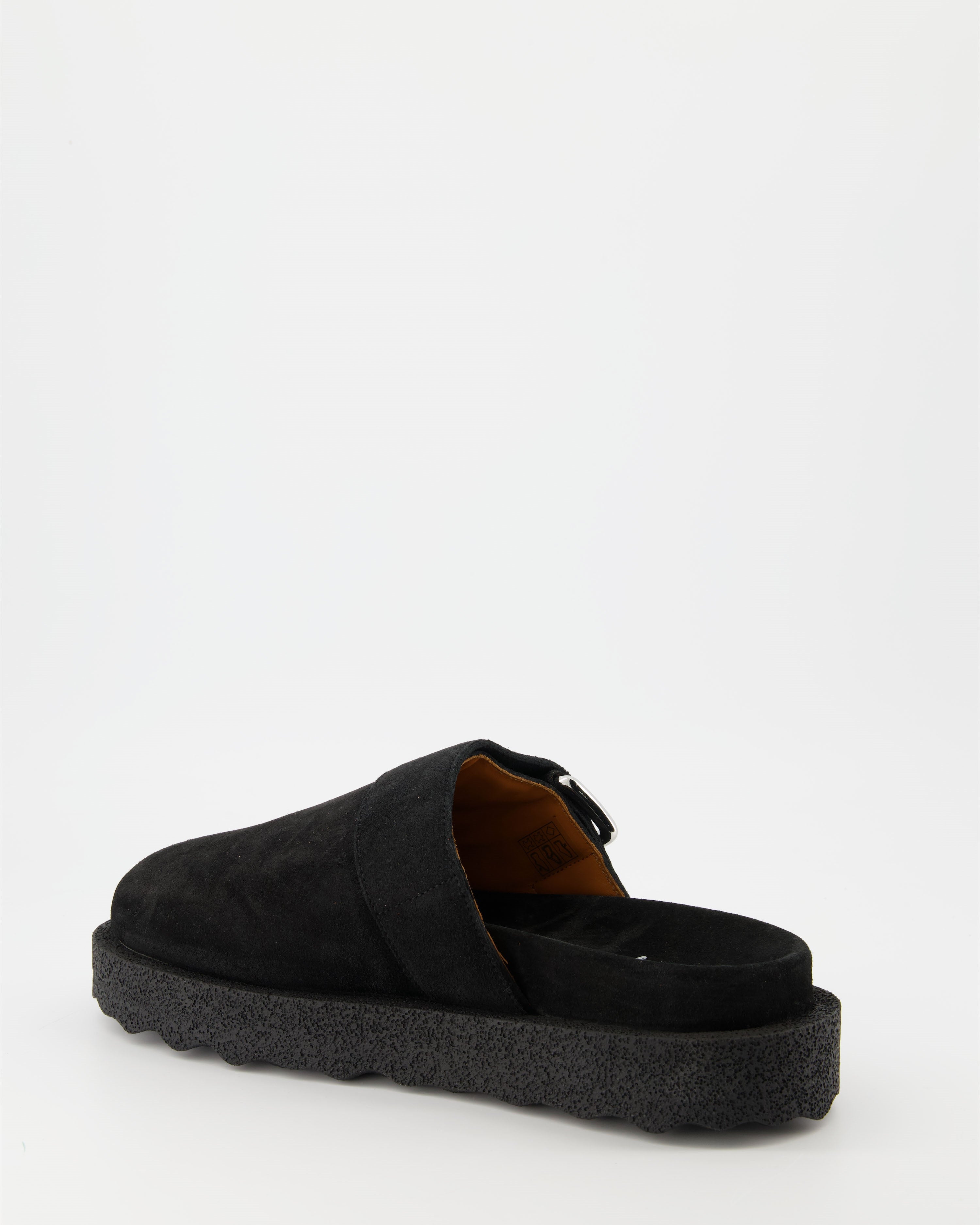 Zapatos abiertos Mules en daim Off-White Negro Homme