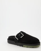 오픈 슈즈 Mules en daim Off-White 검은색 Homme