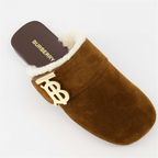 Zapatos abiertos Mules en daim Burberry Marrón Femme