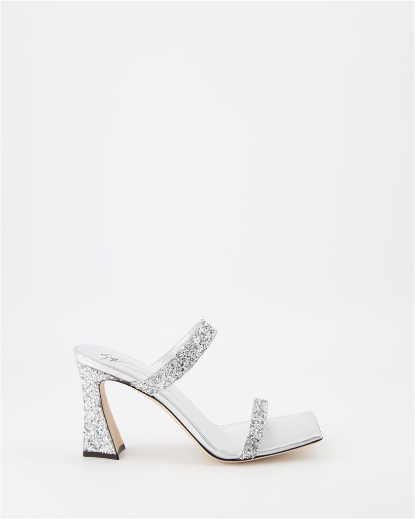 Zapatos abiertos Mules Flaminia Giuseppe Zanotti Plata Femme