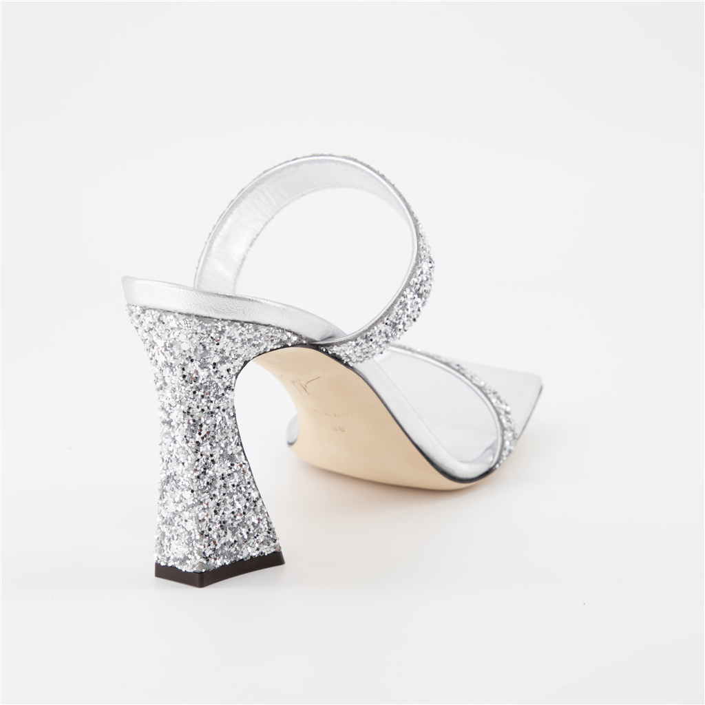 Zapatos abiertos Mules Flaminia Giuseppe Zanotti Plata Femme
