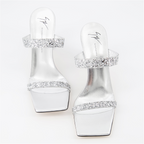 オープントゥシューズ フラミニアミュール Giuseppe Zanotti 銀 女性