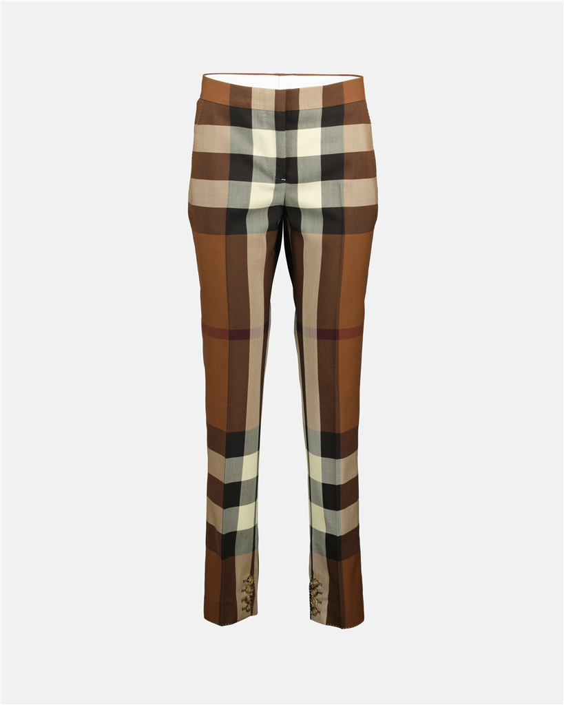 Hosen Pantalon à carreaux Burberry Braun Femme